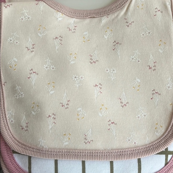 Cloud Island Pink and Cream Baby Bib Set - Picture 7 of 11